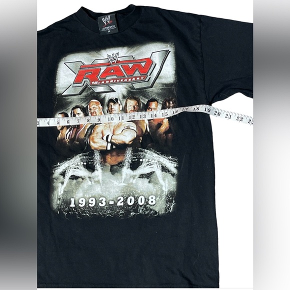 WWE Raw XV 15th Anniversary 1993-2008 Black T-Shirt Medium John Cena The Rock - Picture 3 of 7